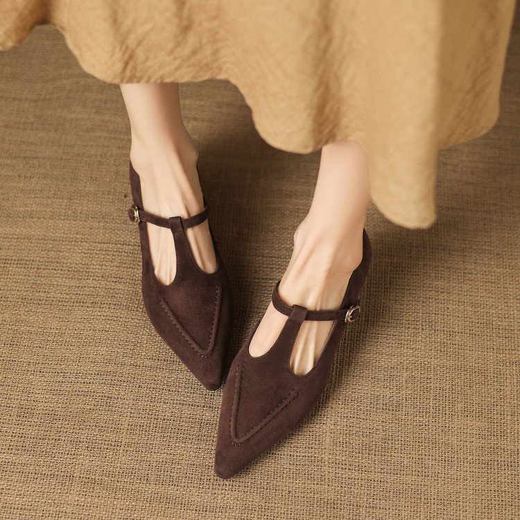 Deep Mouth Pointed Toe Mid Heel Pumps - Style e.html
