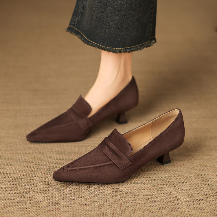 Deep Mouth Pointed Toe Mid Heel Pumps - Style k.html