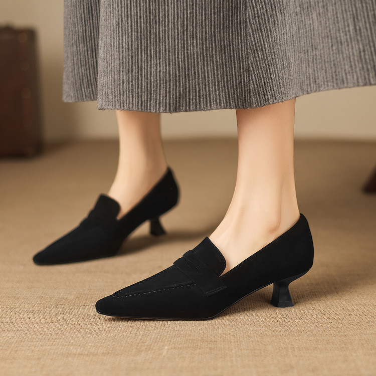 Deep Mouth Pointed Toe Mid Heel Pumps - Style k.html