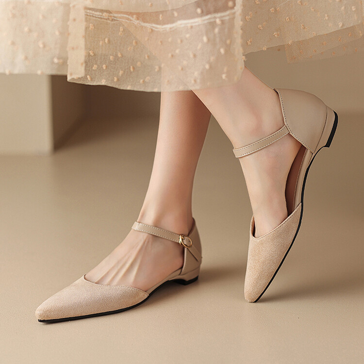 Sweet Closed Toe Flat Sandals with Thin Straps