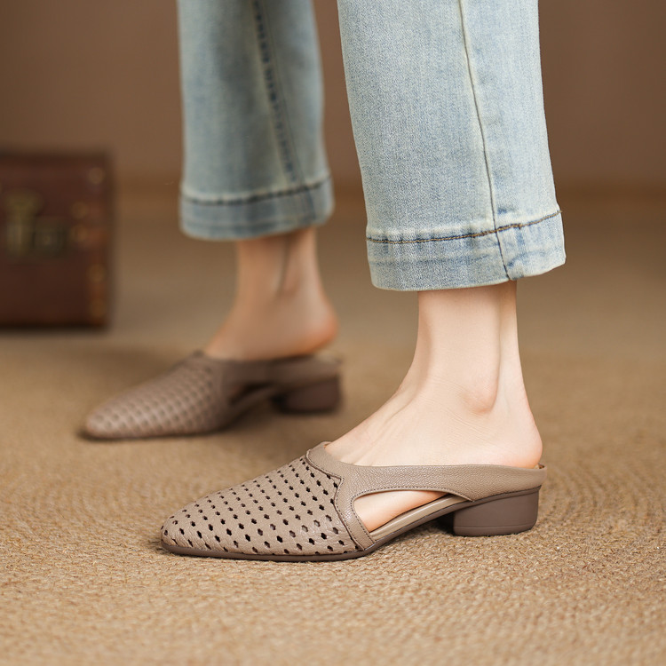 Women's Closed Toe Chunky Heel Slippers Summer 2026 - Style o.html