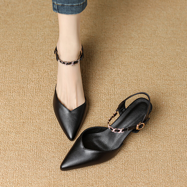 Women's Closed Toe High Heel Sandals - Beige Black